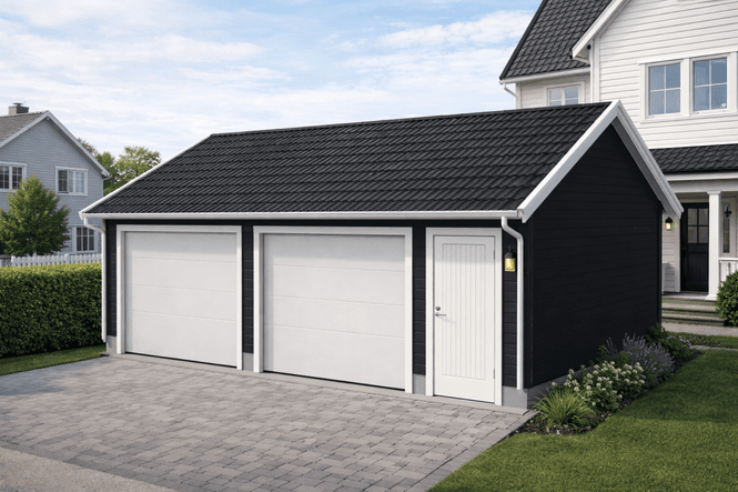 Hovedbilde Dobbelgarasje 6,2 × 7,8 m – 22° saltak ...